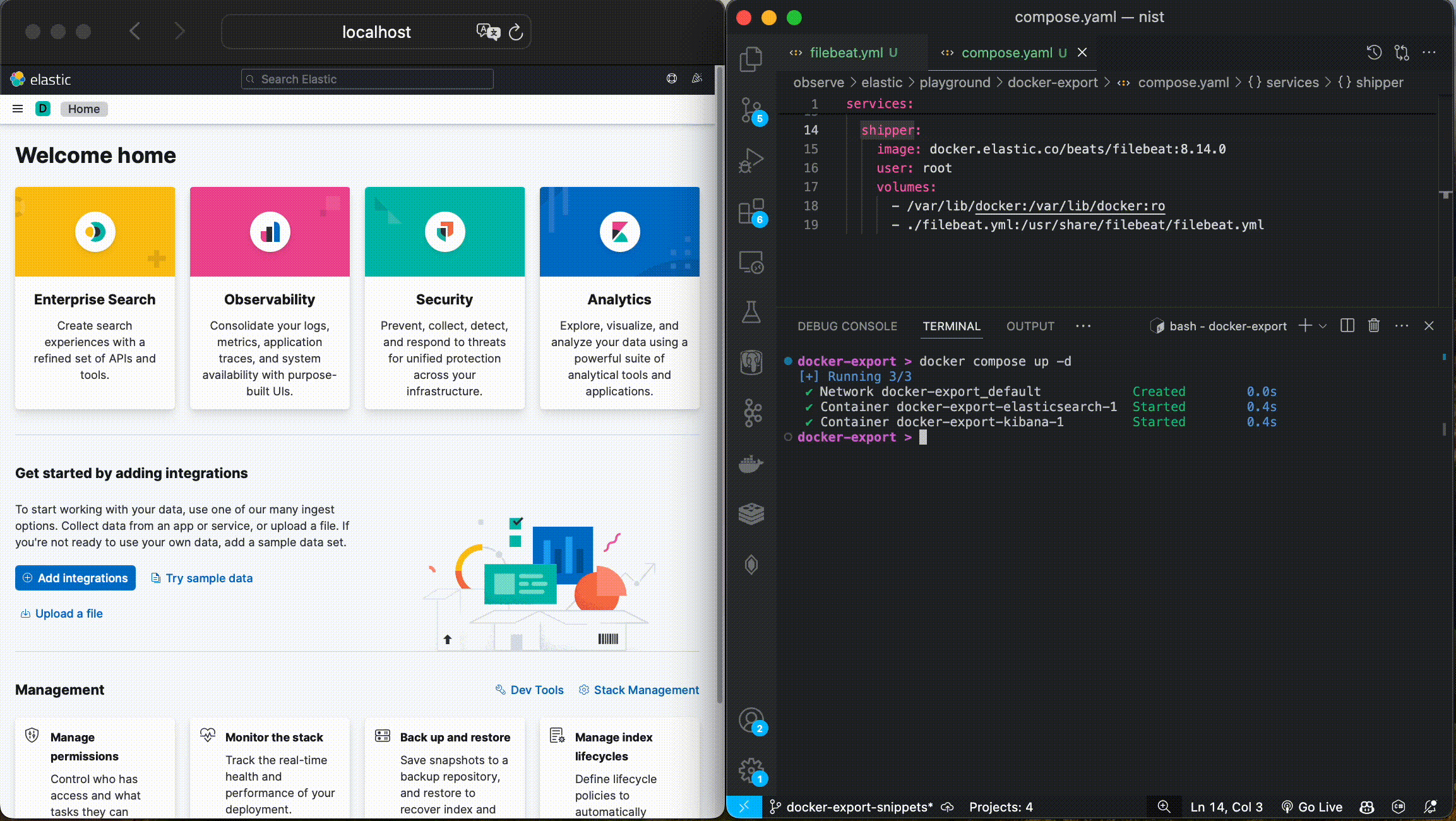 Firing up Filebeat and logging pattern